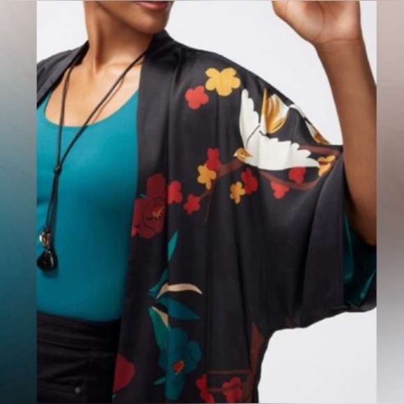 Chicos Nature Print reversible  Kimono size XXS-XS - Picture 3 of 11